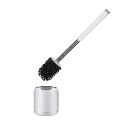 China Sustainable Cheap Price Toilet Brush Silicone Cleaner With Holder Set for sale