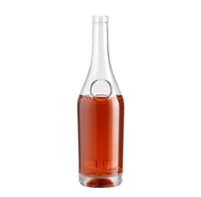 China Beverage wholesale price 700ml glass spirit bottles custom 700ml 750ml rum vodka liquor brandy glass liquor bottle with cork stopper for sale