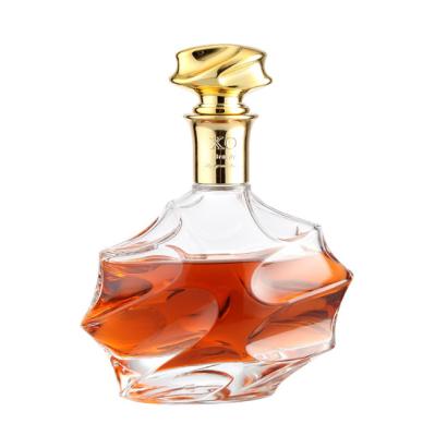 China Beverage Customized special shape glass whisky 750ml liquor bottles 500ml 700ml spirits glass bottle for vodka tequila whiskey beverage for sale