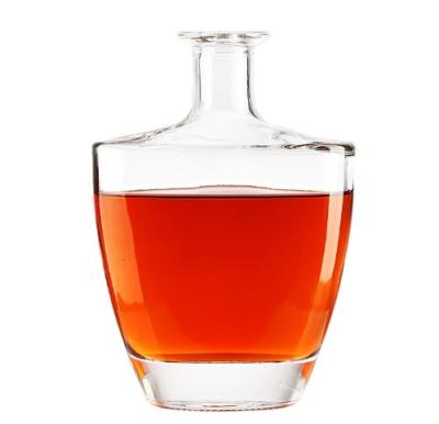 China Beverage Custom square 700ml 750ml whisky glass bottle premium brandy spirit glass liquor bottles with metal cap for sale