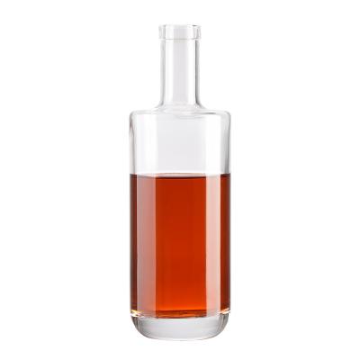 China Beverage Factory wholesale price 500ml spirit glass liquor bottle with wooden cork custom decal rum vodka whiskey glass bottle for sale