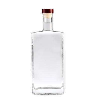 China Beverage Liquor glass bottles supplier hot sale 500ml 700ml gin spirit glass bottle with cork for beverage container for sale