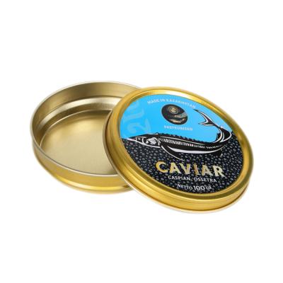 China Tin Factory Customization Factory Direct Food Tour Stureon Caviar Tin Can Mini Tin Packaging Box for sale