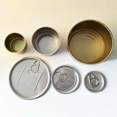 China Recycled Materials Airtight Lid Around Canister Stock 200g Tinplate Canned Canister Two Piece Cans Around Canisters for sale