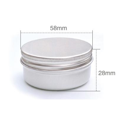 China Recycled Materials Custom Ribbon Round Aluminum Container Packaging Can Aluminum Jar 50ml Tin With Screw Lid for sale