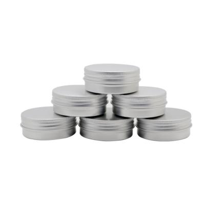 China Metal Cosmetic Container Storage Food Cream Materials Balm Tin Cans Jar With Screw Recycled Aluminum Top Lid for sale