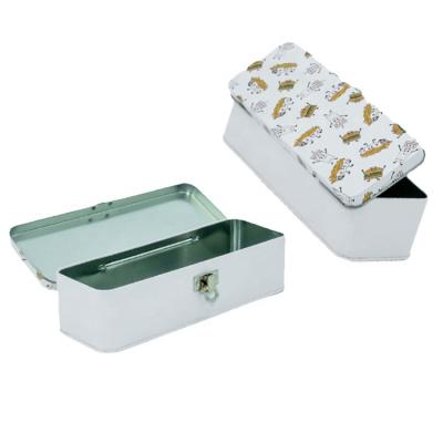 China Schools & Custom Colorful Offices Boxes Factory Pen Stationery Tin Box With Lock for sale