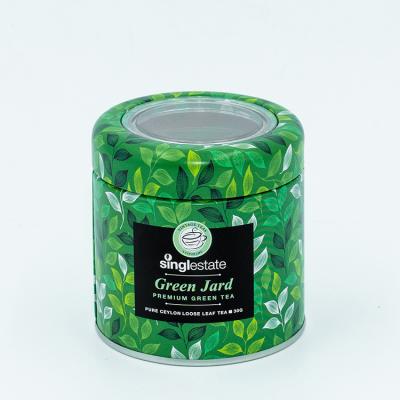 China Custom Tea Green Tea Round Packaging Tin Box for sale