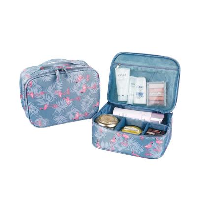 Cina Borsa ricamata di Kit Bags Flamingo Tropical Makeup di trucco della chiusura della chiusura lampo in vendita