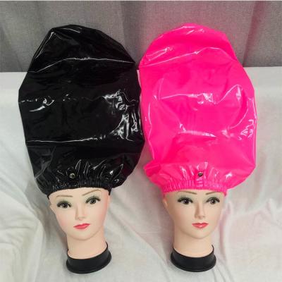 Chine Chapeau de douche bouclé imperméable en soie noir de fille de chapeaux de douche de rose avec le bouton à vendre