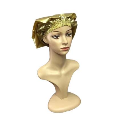 Chine Chapeaux imperméables d'or de shampooing de cheveux des chapeaux de douche de PVC 12* 22Inch à vendre