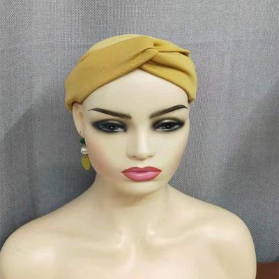 Chine Bandeau 100% élastique réutilisable de turban de satin de bande de turban de yoga courant de sport à vendre