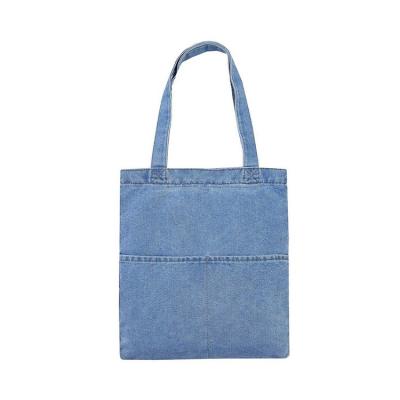 China Gepersonaliseerd Jeans Katoenen Canvas Tote Bags 35*38cm met zakken Te koop