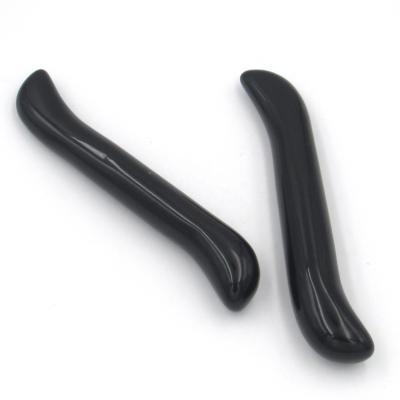 China Europe Best Seller Polished Natural Stone Black Obsidian S Shape Wand Massager for sale