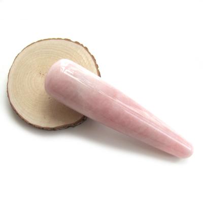 China Europe best seller polished hand finished 17 x 4cm quartz crystal/dildo yoni wand for sale