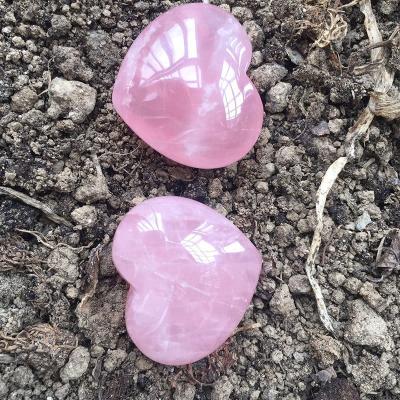 China Wholesale Price Rose Quartz Gemstone Hearts Natural Hand-Polished From China for sale