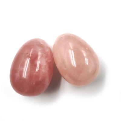 China China wholesale untreated crystal kegel exercise perforated rose quartz yoni eggs for sale