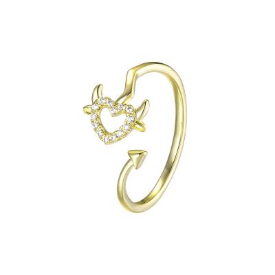 China Korea Dongdaemun fashion simple ring female alloy zircon ring cupid love environment friendly ring for sale