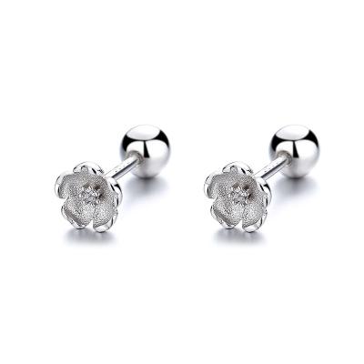 China Simple 925 Sterling Silver Cherry Blossom Zircon Stud Earrings Hot Selling Casual/Sporty Fashion Piercing Simple Jewelry From AliExpress for sale