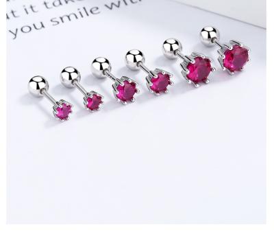 China Hot Selling Casual/Sporty Classic 925 Sterling Silver Octopus Colored Zircon Ear Bone Piercing Jewelry Facebook Stud Earrings for sale