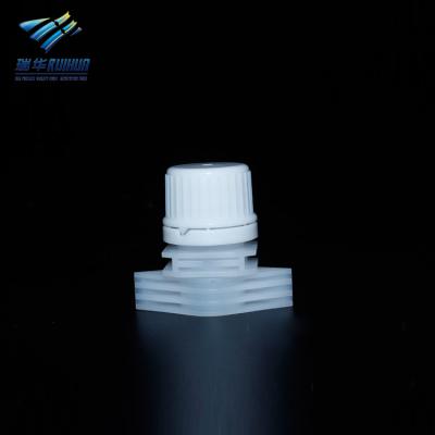 China Non Spill Product Pouch Plastic Corner Hot Washing Plastic Spout With Cap 16mm for sale