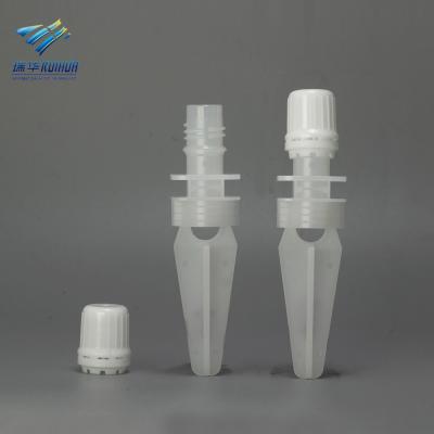 China Non spill 8.5mm long spout plastic juice doypack plastic spout cap for sale