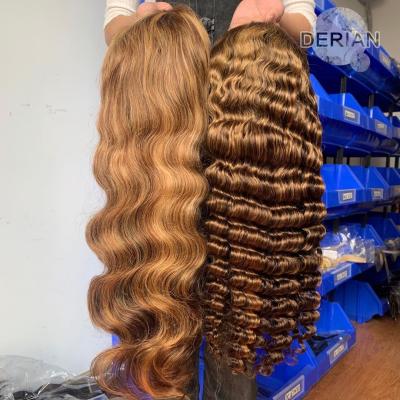 China Swiss Remy Hair Highlight Toppik Blonde Brazilian Silky Straight Swiss Frontal Wig Seller,Lace Front Hair Wigs For Black Women for sale