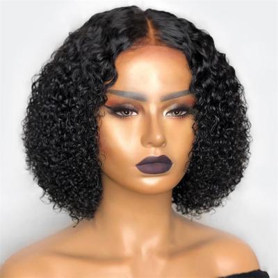 China OEM Full Curly Seller Curly Wig Free Sample Packaging Custom Mink Brazilian Virgin Human Cuticle Box Aligned Hair Lace Front Bob Curly Wig for sale