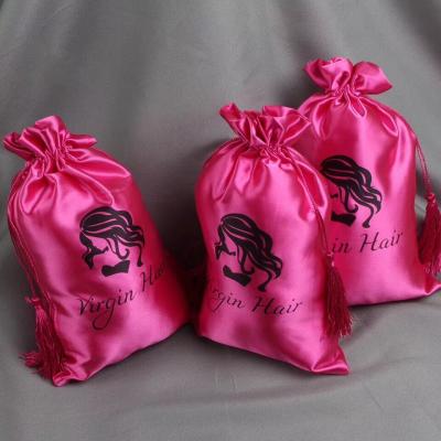 China Waterproof Design Logo Hair Extension Packaging , Beautiful Satin Hair Extension Packaging Bags for sale