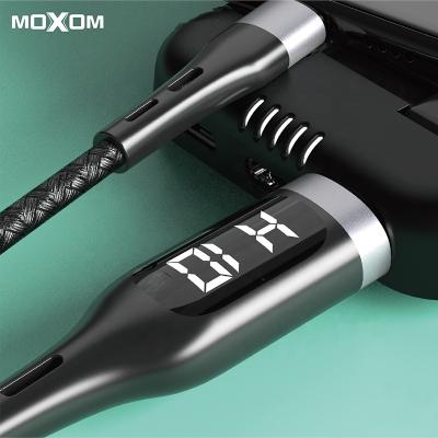 China Next New MOXOM Time Monitor LCD Data Cable LCD Data Cable Fast Charging Type C 100cm CB39 5A Cable Timing 2.4A Micro USB Cable for sale