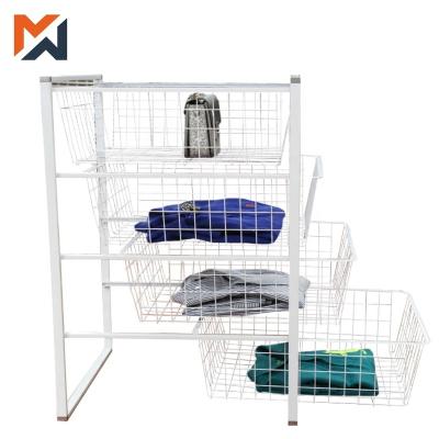 China Sustainable Heavy Home Metal Storage Sliding Wire Basket for sale