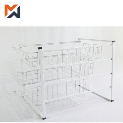 China Viable Wire Mesh Basket With Lid Sideboard and 4 Wheels for sale