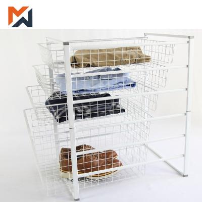 China Viable Wire Mesh Basket Drawers With Sideboard Wheels for sale