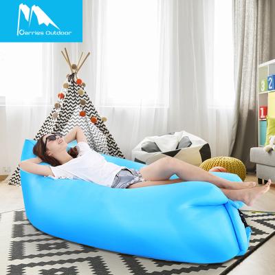 China Hybrid Type Portable Single Inflatable Outdoor Lazy Bag Folding Sleeping Beach Air Sofa Air Cushion Sofa Bed for sale