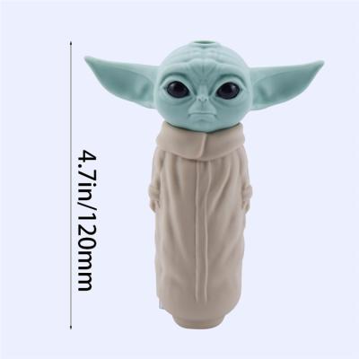 China Modern Creative Yoda Glass Pipes Smoking Weed Silicone Smoking Pipe for sale