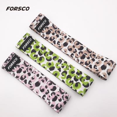 China Yoga Exercise Forsco Set Of 3 Leopard Camouflage Color Hips Resistance Bands for sale