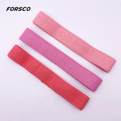 China Custom Logo Non Slip Mini Hip Yoga Exercise Bands Fabric Resistance Bands for sale