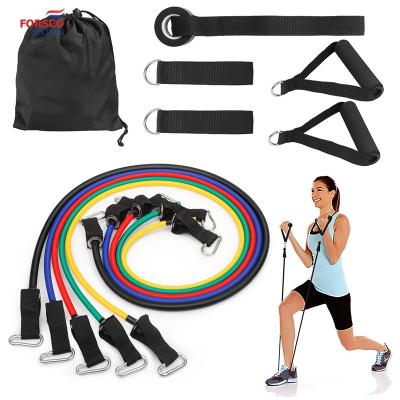 China Resistance Band Set Latex ABS Workout Yoga Fitness 11 Pcs Set for sale