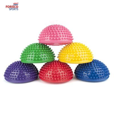 China Anti Slip 16CM Spicky Hemisphere Massage Ball Balancing Ball For Foot Unique Random Arched Massage Ball Spiky Color Balance Pod for sale