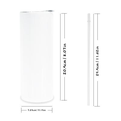 China PORTABLE Lean Upright White 20oz Vacuum Insulated Stainless Steel Sublimation Double Wall Vacuum Tumbler for sale