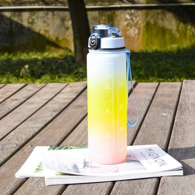 China New Fashion Large Capacity Cup Sustainable Outdoor Frosted Plastic Gradient Sports Portable Water Bottle For Direct Drinking for sale