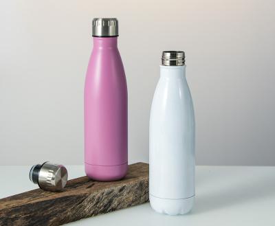 China 2021 PORTABLE Chinese Factory Outlet Engravable Insulated Stainless Steel Cola Shaped Water Bottle for sale