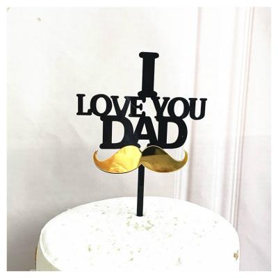 China 2021 Hot Selling Acrylic Cake Topper Father's Day Party Supplies Cake\Bakery\Amazon Pastry Packaging\Dessert Supplies for sale