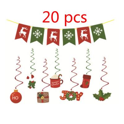 China 2021 Party Merry Christmas 20 Pcs Party Bunting Decoration Flag Banner Decoration Christmas Party Supplies for sale