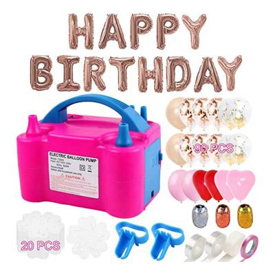 China Electric Party Success 132 PCS Balloon Electric Portable Pump 110V 600W Double Blowers For Happy Birthday Party Decoration for sale