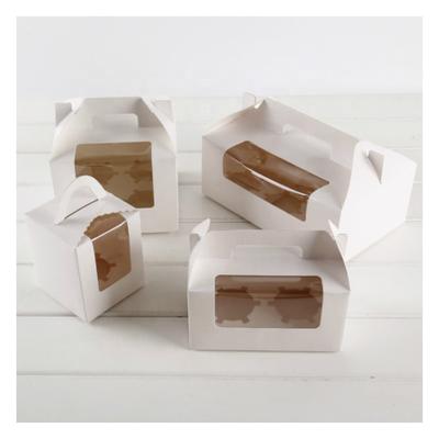 China Wholesale Disposable Plastic Packaging Pastry Paper Box With Window Cake Package Boxes for sale