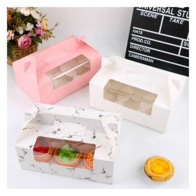 China Handmade Mini Single Slice Cake Pastry Package Boxes Cardboard Disposable Pop Pastries Rectangle Paper Boxes for sale