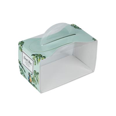 China Decorative Food Gift Box Cheesecake Moon Cake Cupcake Paper Box With Handle Box for sale