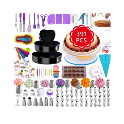 China Sustainable Cake Kits 391 Pcs Cake Decorating Consumables Lots Icing Piping Nozzles for sale