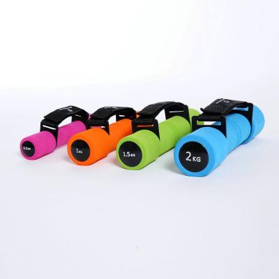 China Durable Dual Color Foam Grip Dumbbell for sale